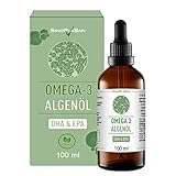 Omega 3 Algenöl mit 998mg DHA & 535mg EPA pro 2.5ml, DIE VEGANE...