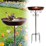 Stehende Vogeltränke, 76cm Winterfestes Metall Vogelbad mit 5 Erdspießen...