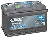 Exide Premium Autobatterie EA722, Typ 100/096, 12 V, 72 Ah, 720 A (bitte...