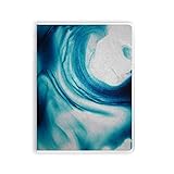 Transparentes flüssiges blaues Pigment abstraktes Notizbuch mit...