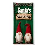 Weihnachtswichtel, Türabdeckung, Banner, dekorativ, festliche rote Hüte,...