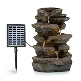 Blumfeldt Stonehenge Solarbrunnen, inkl. Solarpanel, Lithium-Ionen-Akku...