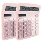 Diompirux 2er-Pack Rosa Taschenrechner, 12-stelliger Tischrechner...