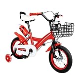 Wiefiche Rotes Kinderfahrrad, 12 Zoll Kinderfahrrad für 2-4 Jahre,...