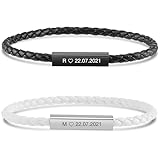 BAVELA Partnerarmbänder mit Gravur | Personalisierte Armbänder Magnetisch...