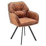 invicta INTERIOR Drehbarer Retro Design Stuhl MR. Lounger Hellbraun mit...
