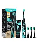 happybrush [Testsieger*] Elektrische Zahnbürste ECO VIBE 3 Schwarz/Mint -...