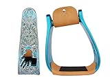 CHALLENGER Horse Western Turquoise Aluminium Gravierte Barrel Racer...