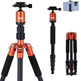 Rollei Compact Traveler No.1 Orange, 143cm Stativ Kamera mit Kugelkopf...