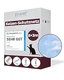 PiuPet® Katzennetz I 8x3m I transparent I inklusive Montagematerial I...