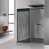 Atlas Schiebetür Duschtür 160x205cm - Grau Nano Beschichtetes...