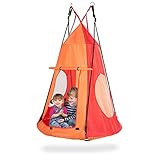 GIANTEX Nestschaukel Outdoor mit Zelt, Kinderschaukel bis 150 kg belastbar,...