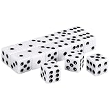 GWHOLE 50 Stück Würfel Standard Spielewürfel weiß 14 mm 6-seitig im...