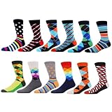 MAKABO 12 Parr Bunte Socken Herren, Lustige Baumwolle Geometrische Socken...
