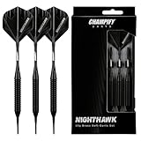 Champify® 18g Brass Soft-Darts Set “Nighthawk” mit Kunststoff-Spitze |...