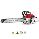 GREENCUT GS620X - Benzin-Kettensäge mit 2-Takt-Motor 62cc 3,8 PS mit 20''...