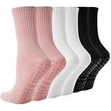 BISOUSOX Pilates Socken Damen 3 Paare Baumwolle Yoga Antirutsch Socken...