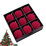 Weihnachtsbaumkugeln,9 Stück Samt Kugelanhänger | 9,9 cm Bruchsicher...
