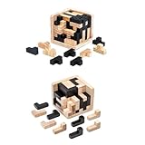 2 pcs Wooden Intelligence Toy Brain Teaser Game, Brain Teaser 3D Puzzles...