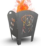 Terma Stahldesign Edelrost Feuerkorb Bogen Labrador massiv Metall...