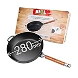 BIOL Gusseisen Bratpfanne Ø 28 cm, 2,75 kg, H-66mm, mit abnehmbarem Griff,...