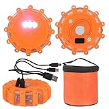 Qiping 3 StüCk Warnleuchte mit Magnet und Haken, USB-Autoladegerät Und...