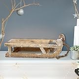 ECD Germany Deko Schlitten aus Holz mit 25 Warmweißen LEDs, 31,5x14,5x10,5...