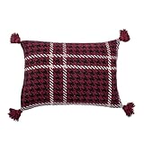Bloomingville Rivel Kissen, Rot, Recycelte Baumwolle, L60xB40 cm