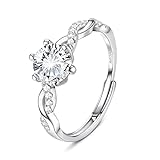 JeweBella 925 Sterling Silber Ringe für Damen Verstellbarer Verlobungsring...