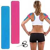 APOMOONS 30 Pcs Kinesiotapes Vorgeschnitten (25x5cm) mit Schere, Tape Sport...