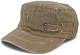 styleBREAKER Unisex Military Cap im Destroyed Vintage Look | verstellbares...