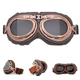 zhongguoqiaomao Motorradbrille Retro-Brille winddicht gepolstert Vintage...