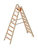 Layher Holzstehleiter - mit 9 Stufen; Holzleiter mit 80mm breiten Stufen,...