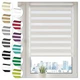 Doppelrollo Klemmfix ohne Bohren 120cm x 130cm Weiß Duo Rollo Klemmrollo...