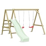 Gartenpirat Premium Kinderschaukel aus Holz Outdoor - Doppelschaukel 2...