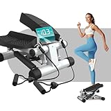 Niceday Mini Stepper für Zuhause, 2-in-1 Up-Down Stepper mit Power Ropes...