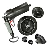 Abflussreiniger Pressluft Rohrreiniger + 5 Aufsätze, 4 Bar Druck,...