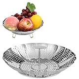 ABOHU Edelstahl Dampfgarer, Einstellbar Gemüsedampfkorb(18-28cm),...