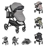 Moni Kinderwagen 2 in 1 Tokyo 22 kg umbaubar Wickeltasche Stoßdämpfer...