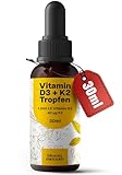 Vitamin D3 K2 Tropfen hochdosiert - 30 ml - 1.000 IE D3 + 40 µg K2,...