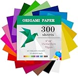 TYOREW Origami-Papier, 300 Blatt, 15 x 15 cm, doppelseitig, 70 g/m², 20...