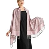 vimate Rosa Pashmina Paisley Schals-Damen Hochzeit Gast Jacquard Pashmina...
