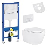 Belvit Hänge WC Komplettset + Duofix Basic Vorwandelement + Spülrandloses...