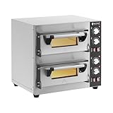 Royal Catering Elektro-Pizzaofen 2 Backkammern 350 °C 4000 W für je 1...