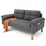 Xbro Sofa 2 Sitzer, Kleine Couch 2 Sitzer mit Armlehne und Seitentasche,...