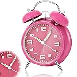 Gowkeey Doppelglockenwecker, Rund Wecker mit Nachtlicht und Leuchtzeigern,...