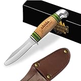 HOLZWURM Kinder-Schnitzmesser in Leder-Tasche, ideales Taschenmesser und...