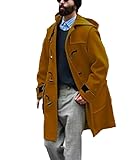 Suncolour Herren-Dufflecoat aus Wollmischung klassischer Kapuzenmantel mit...