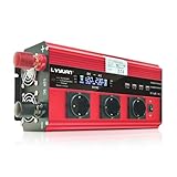 Wechselrichter 12V 230V 3000W Spannungswandler Fernbedienung 4X USB und LCD...