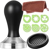 Practimondo 51mm Espresso Tamper Set inkl. Tampermatte und Deko-Schablonen...